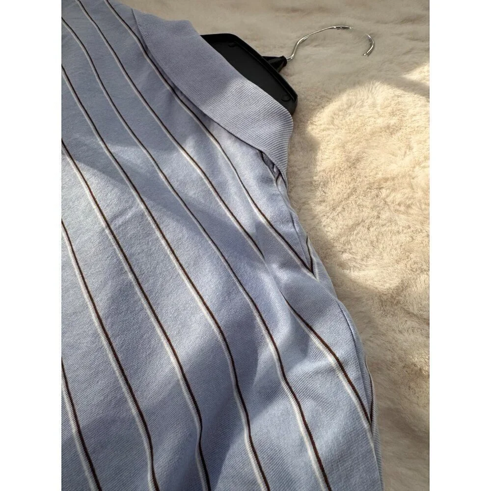 Polo Golf Ralph Lauren Men's Size  XL Classic Fit Striped Light Blue Polo Shirt